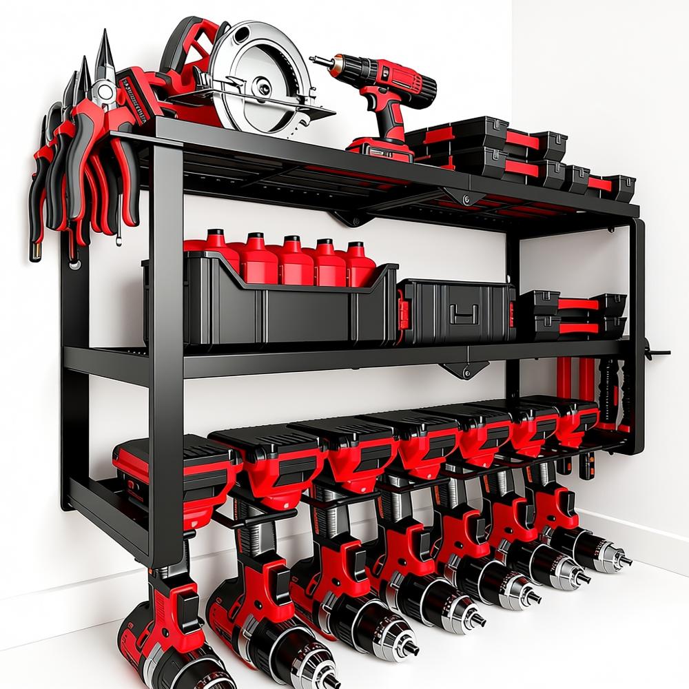 Workshop Tools Storage - 150Lbs 3 Layer Metal Tool Storage