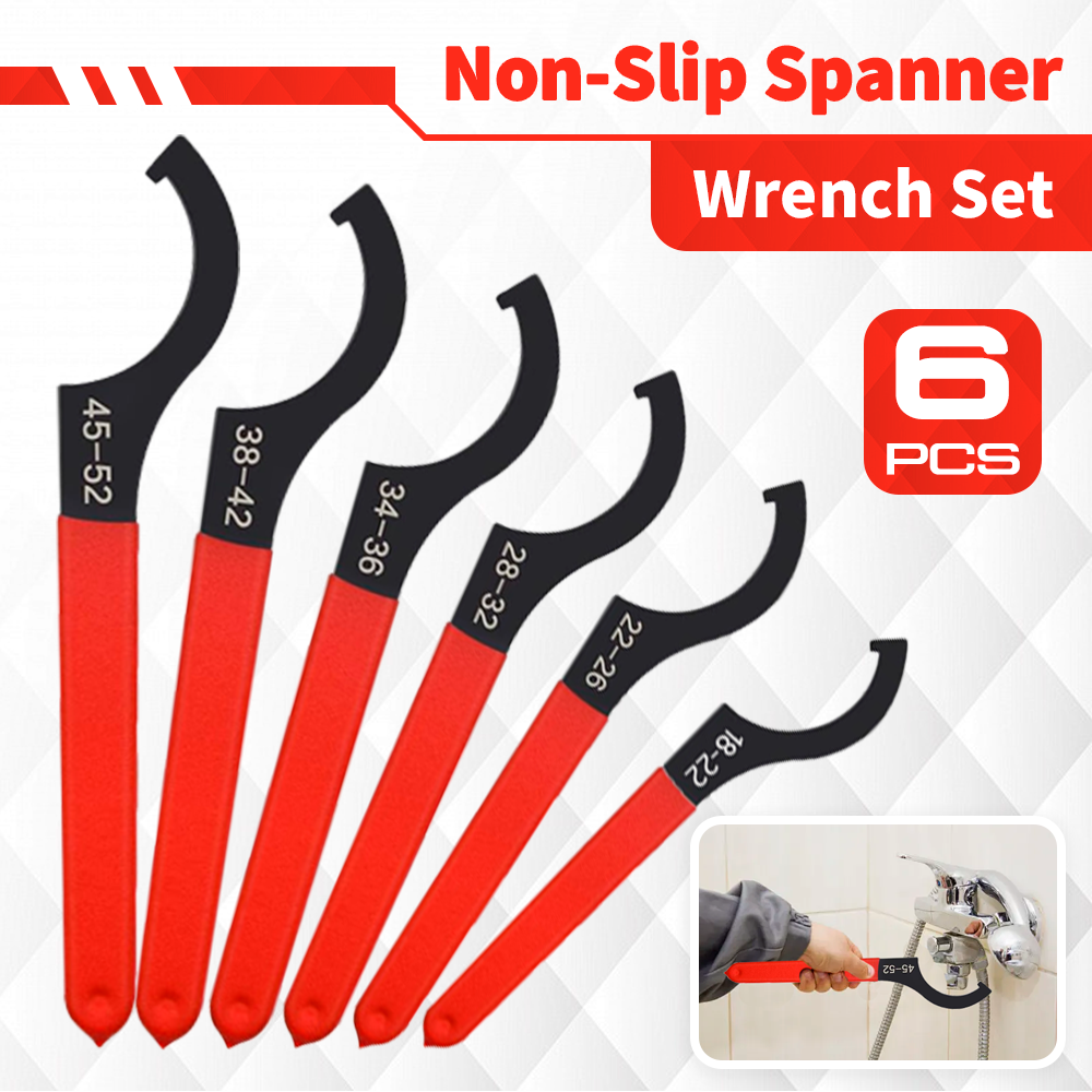 Maintenance Workshop Tools - 6PCS Half-moon Hook Wrench Non-Slip Spanner