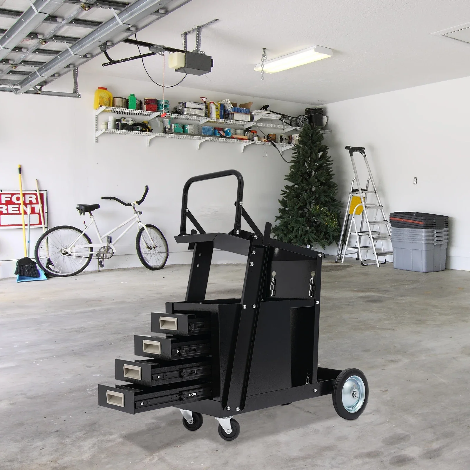 Workshop Tools Storage - Rolling Welding Cart with Comfort Grip