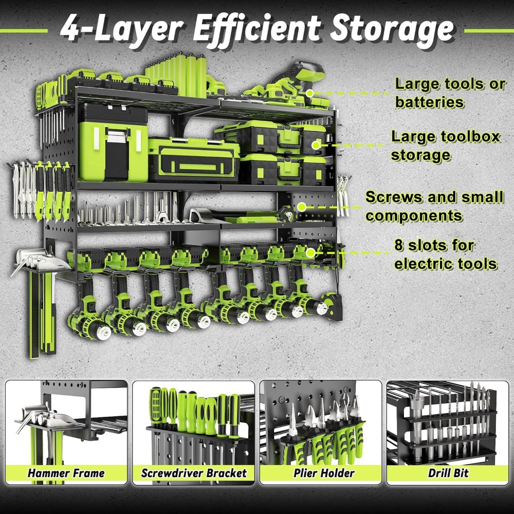 Heavy Duty 4 Tier 8 Slot Wall  – обзор и цена Workshop Tools Storage