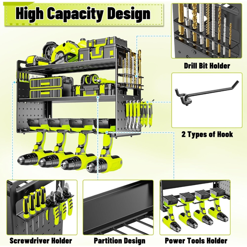Wall Mount Tool Organizer with – обзор и цена Workshop Tools Storage