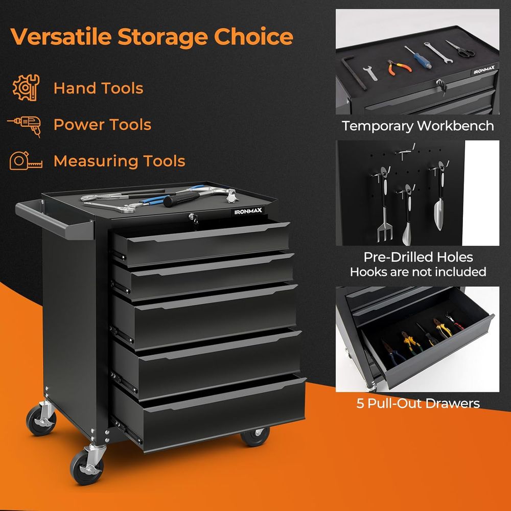 5-Drawer Steel Tool Chest with – обзор и цена Workshop Tools Storage