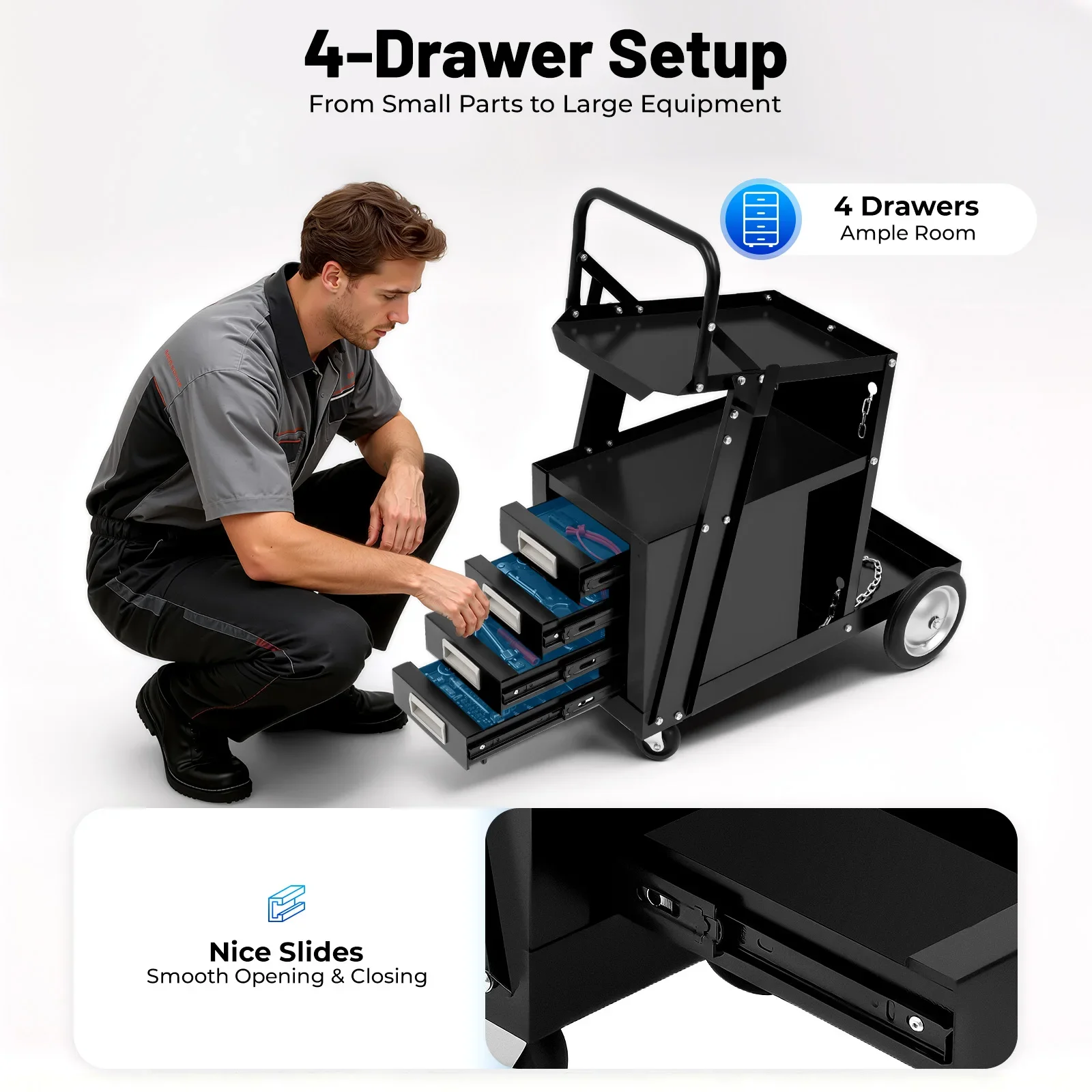 Rolling Welding Cart with Comf – обзор и цена Workshop Tools Storage