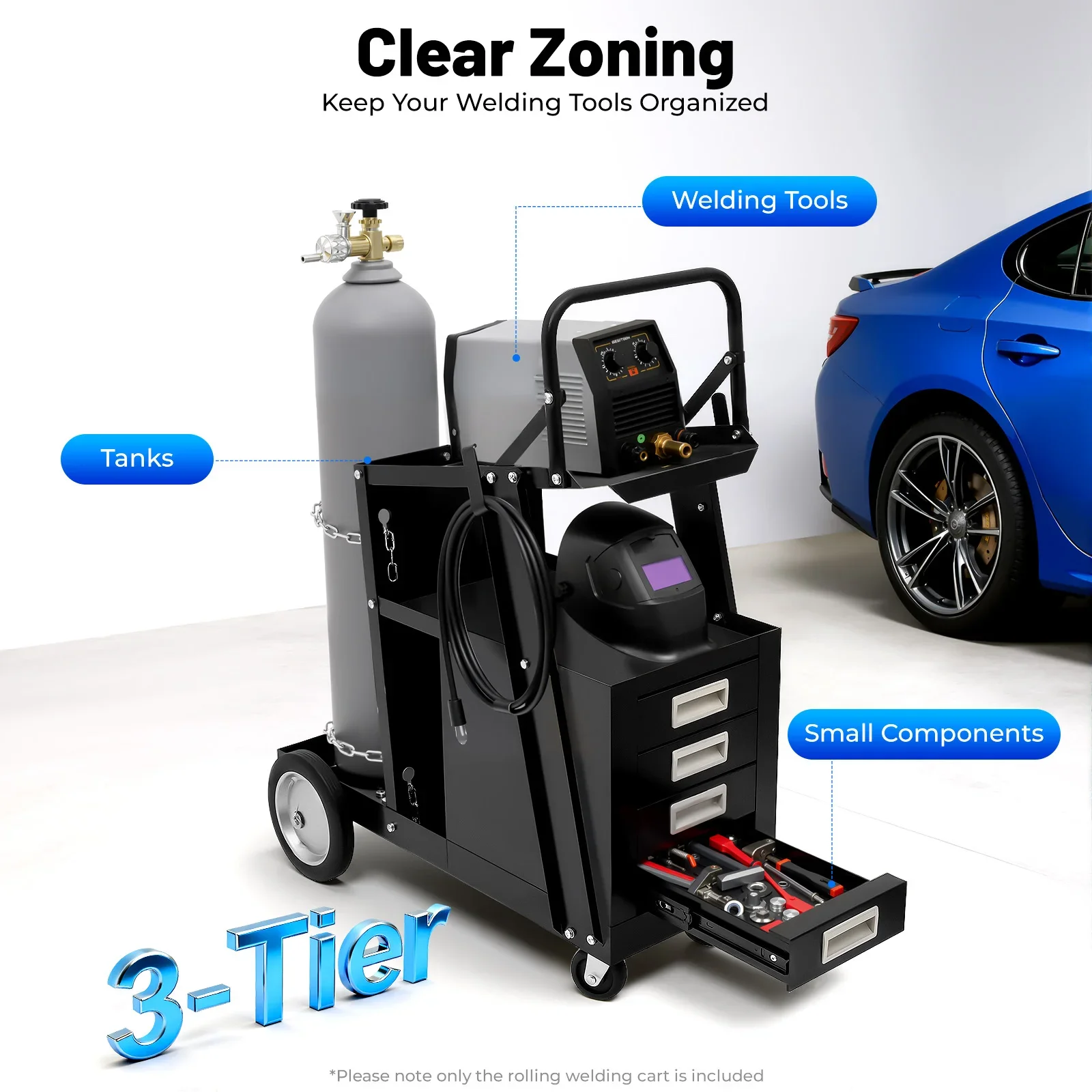 Rolling Welding Cart with Comf – обзор и цена Workshop Tools Storage