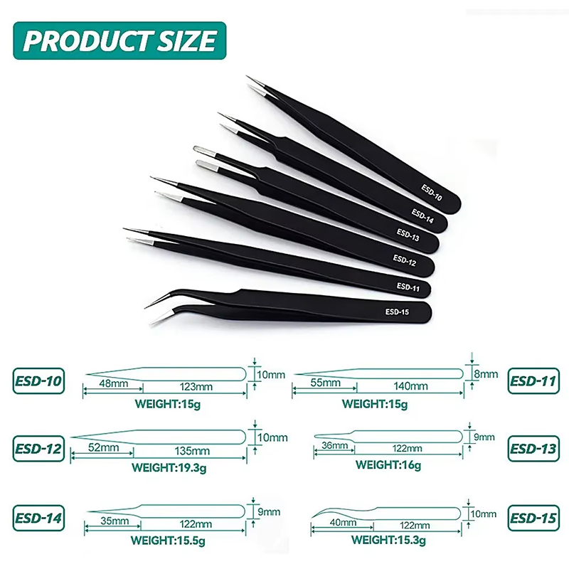 Stainless Steel Black Tweezers – обзор и цена Maintenance Workshop Tools