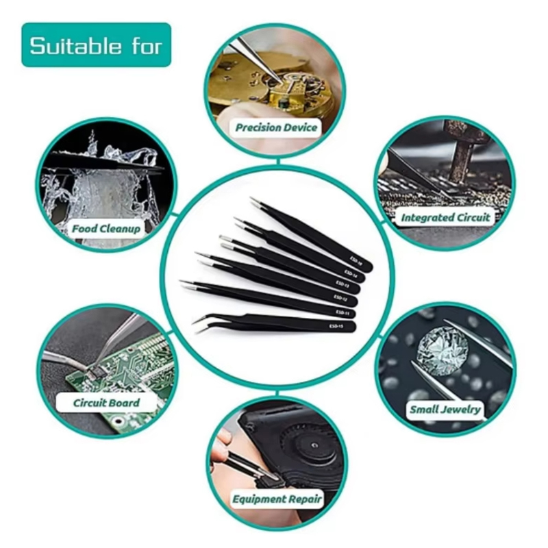 Stainless Steel Black Tweezers – обзор и цена Maintenance Workshop Tools